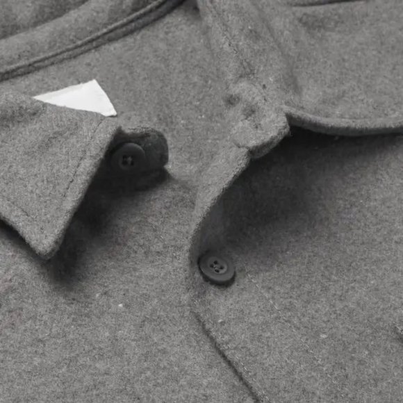 ONIA | Grey Mélange Brushed Flannel Shacket | NWT - Picture 6 of 7